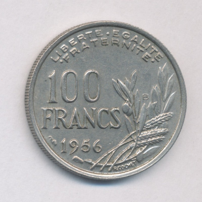 100 Francs cochet - 1956 B - cupro-nickel - SUP