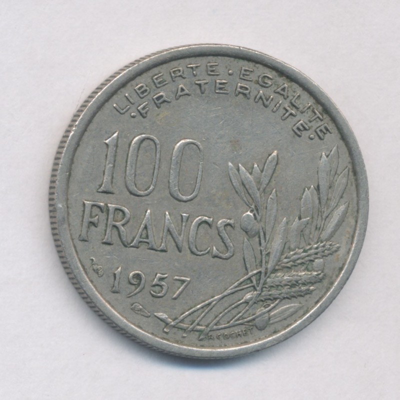 100 Francs cochet - 1957 - cupro-nickel - TTB