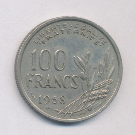 100 Francs cochet - 1958 B - cupro-nickel - TTB