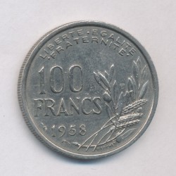 100 Francs cochet - 1958 B - cupro-nickel - TTB+
