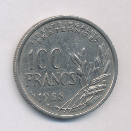 100 Francs cochet - 1958 B - cupro-nickel - TTB+