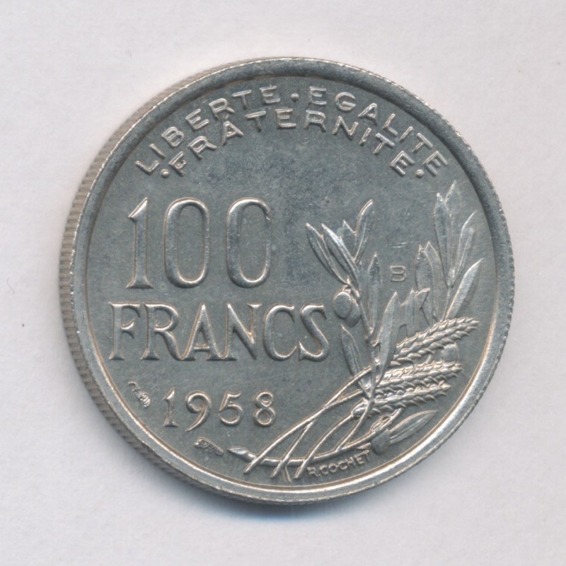 100 Francs cochet - 1958 B - cupro-nickel - SUP+