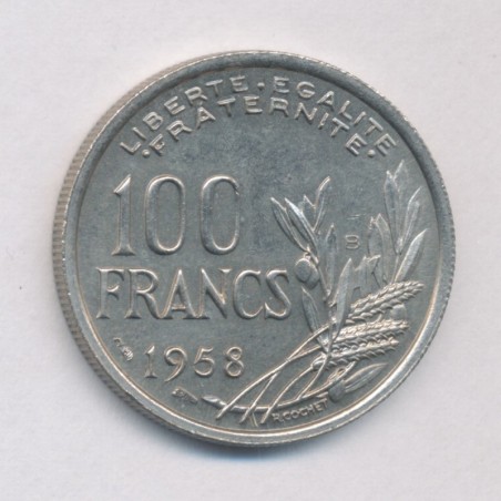 100 Francs cochet - 1958 B - cupro-nickel - SUP+