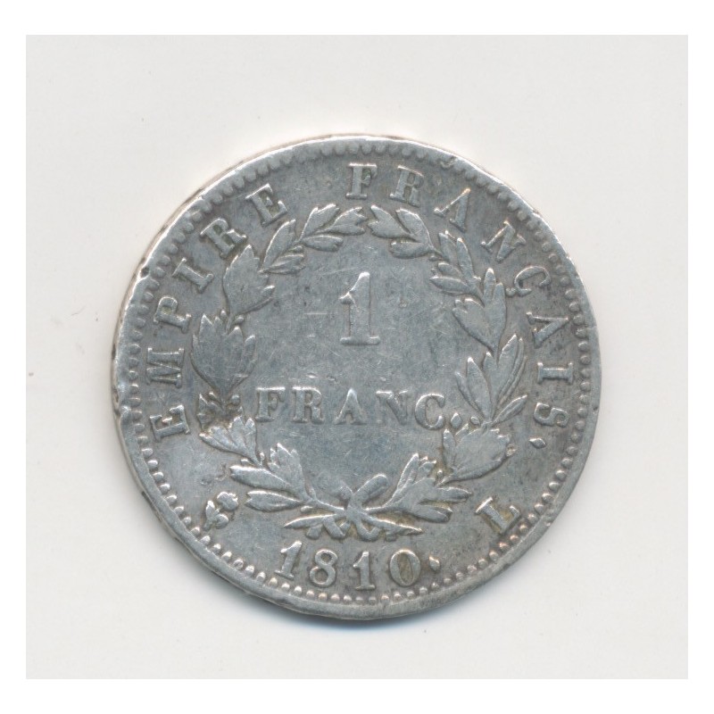 Napoléon empereur - 1 Franc - 1810 L Bayonne - L à droite
