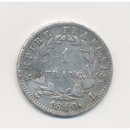 Napoléon empereur - 1 Franc - 1810 L Bayonne - L à droite