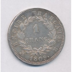 Napoléon empereur - 1 Franc - 1809 H La Rochelle - SUP 2