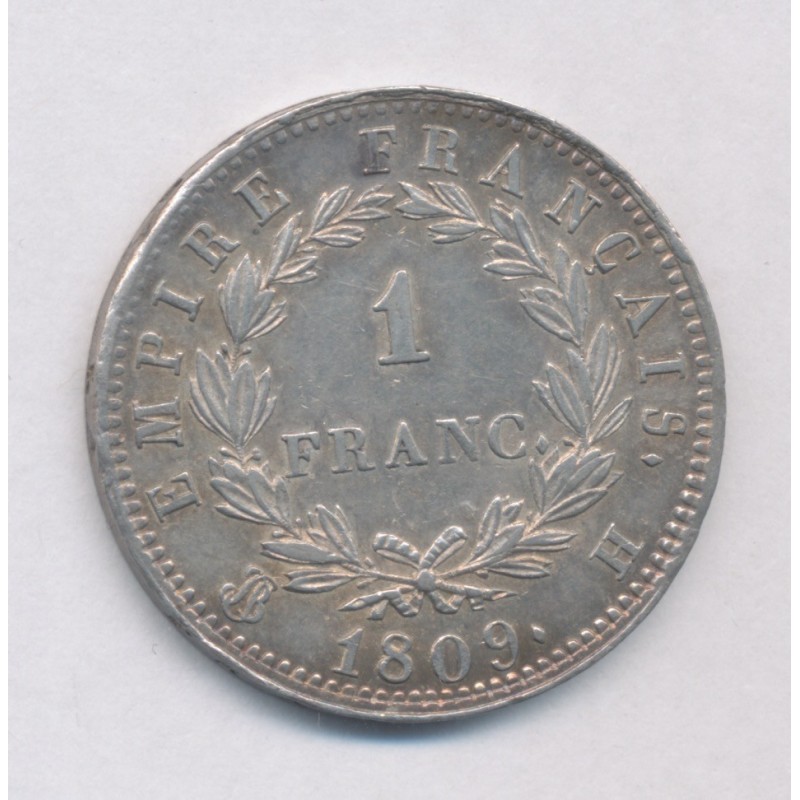 Napoléon empereur - 1 Franc - 1809 H La Rochelle - SUP