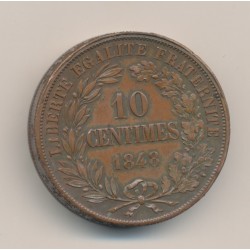 Piéfort - concours 10 centimes 1848 - Domard - cuivre 2