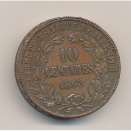 Piéfort - concours 10 centimes 1848 - Domard - cuivre