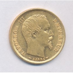 10 Francs Or - 1854 A Paris - Petit module - tranche cannelée- Napoléon III Tête nue - SUP
