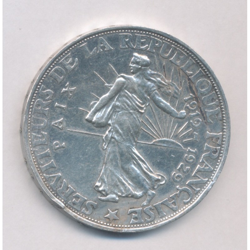 Module de 20 Francs - 1929 - 10e anniversaire de la paix - argent - TTB