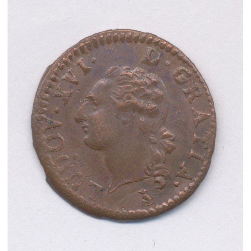 Louis XVI - Liard - 1791 T Nantes - cuivre - SUP