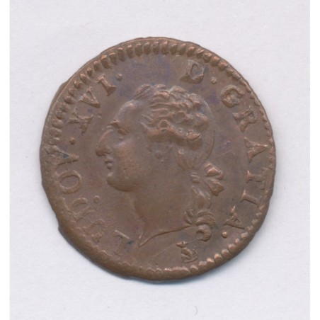 Louis XVI - Liard - 1791 T Nantes - cuivre - SUP