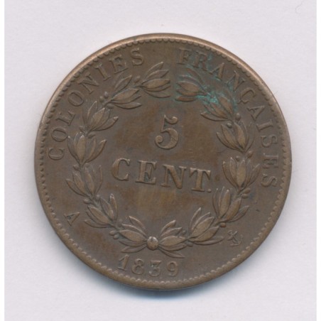 Guadeloupe - 5 Centimes 1839 - Louis Philippe I - TTB