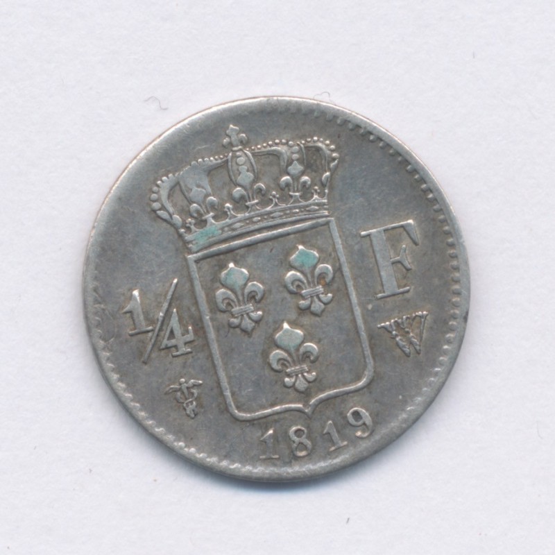 1/4 Franc - 1819 W Lille - Louis XVIII - TTB+
