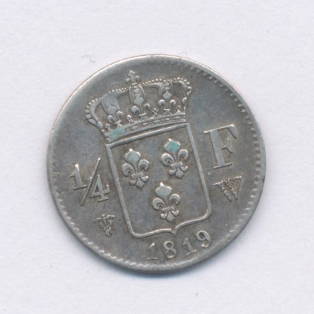 1/4 Franc - 1819 W Lille - Louis XVIII - TTB+