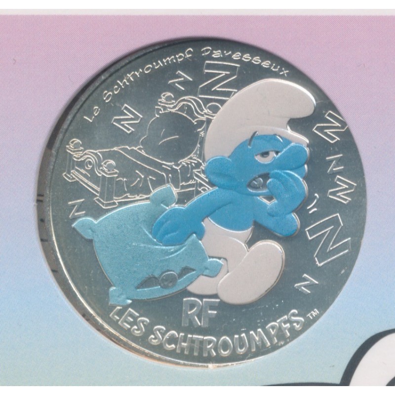 10 Euro 2020 - Le Schtroumpf paresseux - N°3 - argent