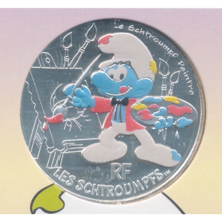 10 Euro 2020 - Le Schtroumpf peintre - N°15 - argent