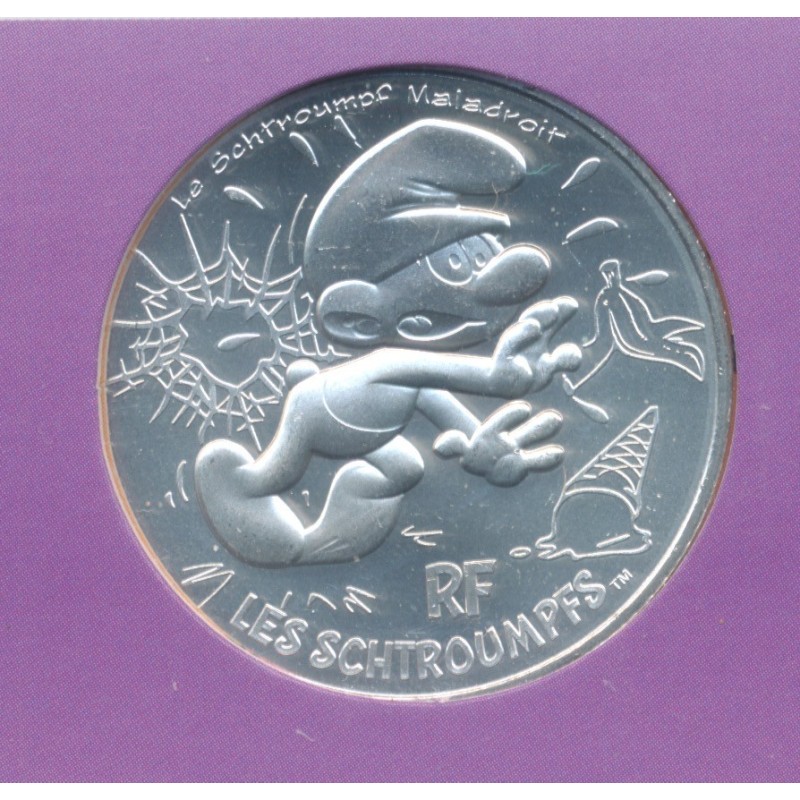 10 Euro 2020 - Le Schtroumpf maladroit - N°19 - argent