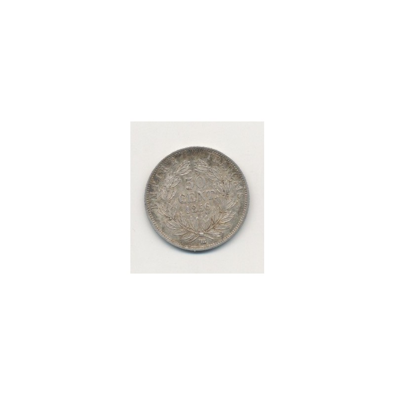 50 centimes Napoléon III - 1856 BB Strasbourg - Tête nue