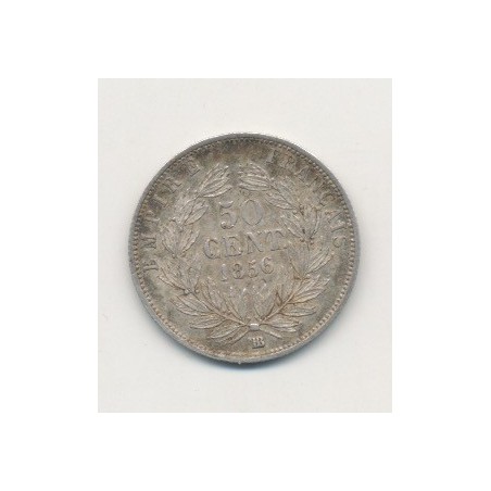 50 centimes Napoléon III - 1856 BB Strasbourg - Tête nue