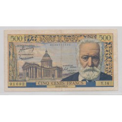 500 Francs Victor Hugo - 4.03.1954 - Y.14 - TB+