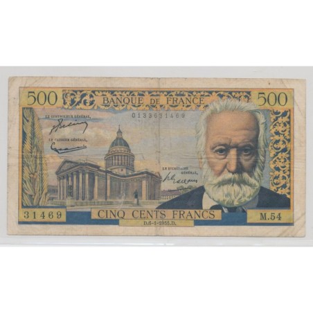 500 Francs Victor Hugo - 6.01.1955 - M.54 - TB