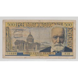 500 Francs Victor Hugo - 2.09.1954 - F.34 - TB