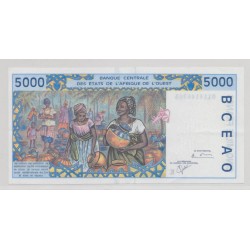 Afrique de l'ouest - 5000 Francs - K Sénégal - TTB 2