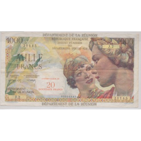 Billet - 20NF sur 1000 Francs Reunion - 1971 - TTB