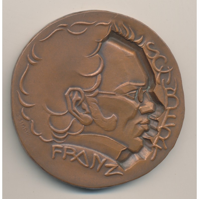 Médaille - Franz Schubert - Bronze - 68mm - TTB+