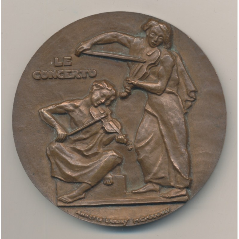 Médaille - Jean-Sébastien Bach - Le concerto - Bronze - 68mm - TTB+