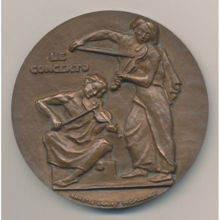 Médaille - Jean-Sébastien Bach - Le concerto - Bronze - 68mm - TTB+