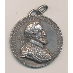 Médaille - Henri IV - Unification des deux royaumes - 1598 refrappe moderne - en argent - SUP