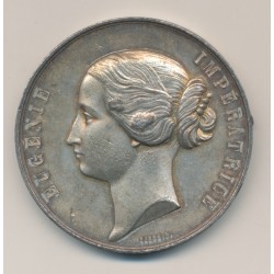 Médaille - Exposition Universelle 1855 - Eugénie Impératrice - étain - 50mm - TB+