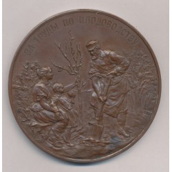 Russie - Médaille de la Société Russe des fruits de l'exposition de 1894 - cuivre 77mm - nominative - SUP