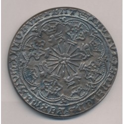 Reproduction - Noble d'or à la rose Edouard IV - argent 224g - 69mm - 1977 - N°1/100 - Monnaie de Paris - TTB+ 2