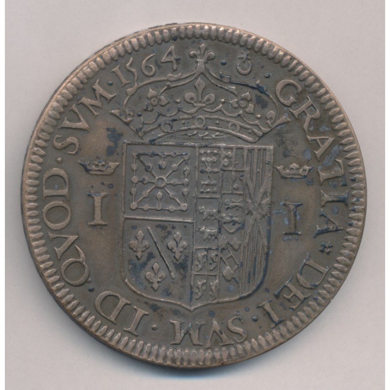 Reproduction - Teston Jeanne d'Albret 1564 - Bronze 63mm - N°11/100 - TTB+