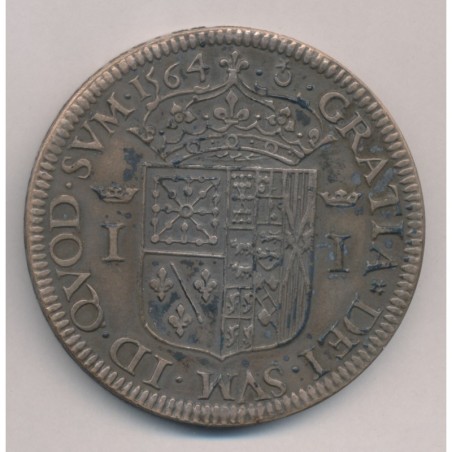 Reproduction - Teston Jeanne d'Albret 1564 - Bronze 63mm - N°11/100 - TTB+