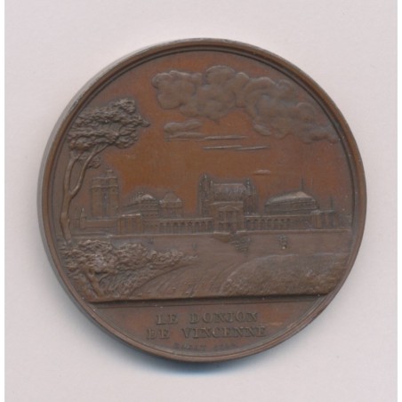 Médaille - Prise de la bastillée du donjon de Vincennes - Rogat 1844 - cuivre - 43mm - TTB+