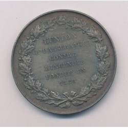 Médaille - L'Union compagnie d'assurances contre l'incendie - 1915 - argent 44g - 46mm - TTB