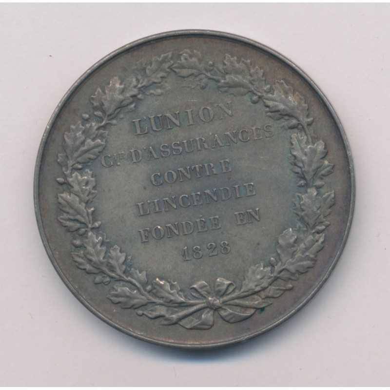 Médaille - L'Union compagnie d'assurances contre l'incendie - 1915 - argent 44g - 46mm - TTB