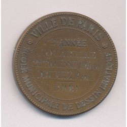 Médaille - École municipale de dessin pratique - 1909 Paris - bronze 41mm - TTB 2