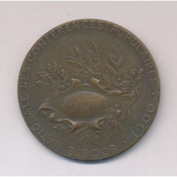 Médaille - Société nationale des conférences populaires 1900 - bronze - 36mm - TTB 2