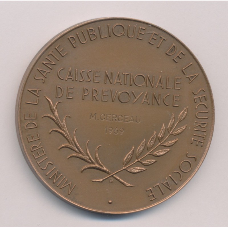Médaille - Caisse de prévoyance - 1969 - bronze - 50mm - Coeffin - SUP