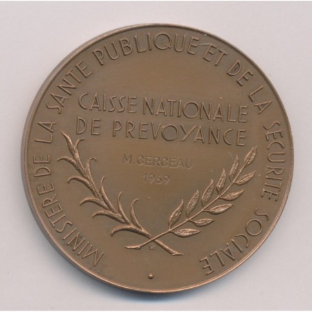 Médaille - Caisse de prévoyance - 1969 - bronze - 50mm - Coeffin - SUP