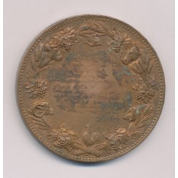 Médaille - République Française - bronze - 51mm - Boudiné - TTB+ 2