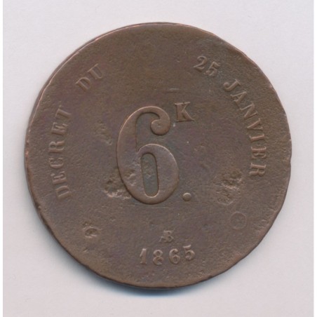 Médaille - 6 Kilo - décret du 25 janvier 1863 - cuivre - TB