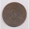 Médaille - 6 Kilo - décret du 25 janvier 1863 - cuivre - TB