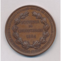 Médaille - Ville de Versailles - Cinquantenaire 1884 - bronze 43mm - SUP 2